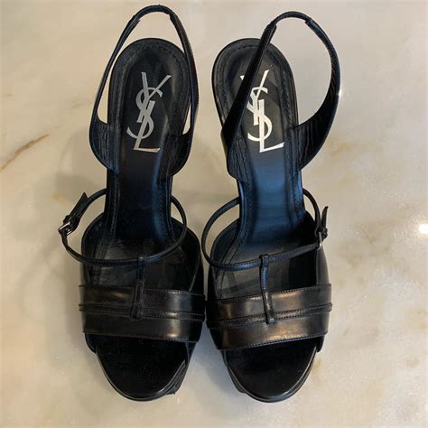 black ysl tribute sandals